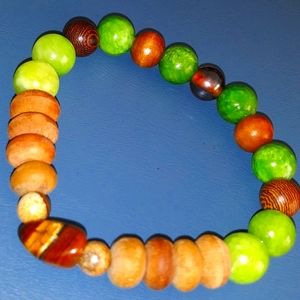 Beautiful Glass, Metal and Wooded beaded piece